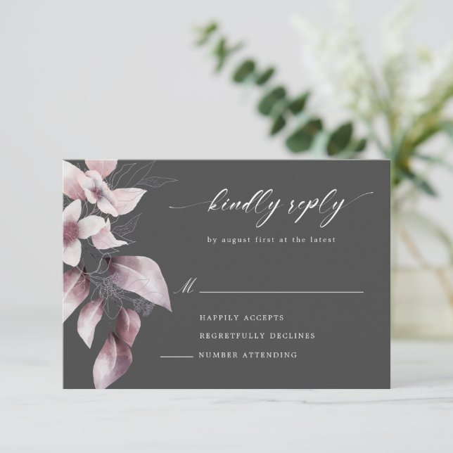 cartão de resposta floral de outono em aquarela (Em pé/Frente)