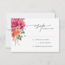 Cartão de Resposta Floral em Aquarela