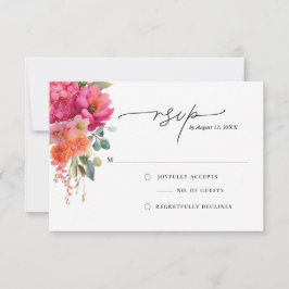 Cartão de Resposta Floral em Aquarela