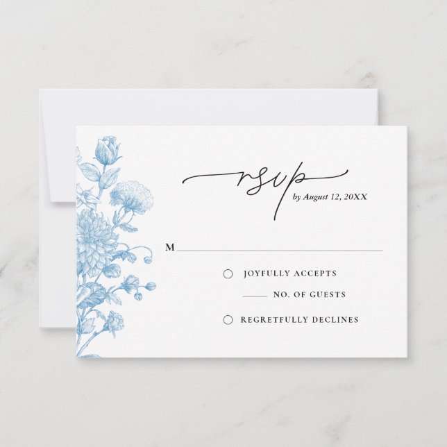 Cartão de Resposta Floral Esboço (Frente)