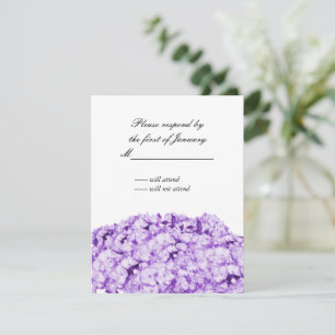 Cartão de Resposta Floral Monocromático Roxo