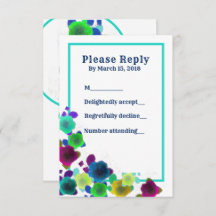 Cartão de resposta floral simples do convite da