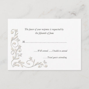 Cartão de Resposta Formal de Casamento Elegante