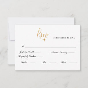 Cartão de Resposta Formal Elegante de Casamento co