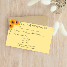 Cartão de Resposta Girassol Crescente
