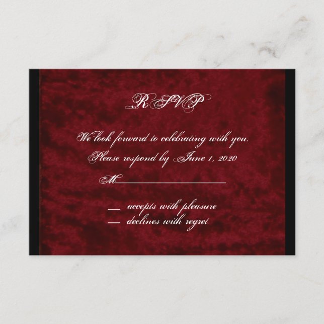 Cartão de Resposta Gothic Angel on Red Velvet (Frente)