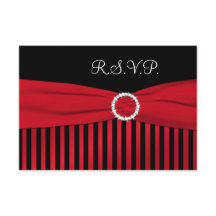 Cartão de Resposta Listrado Preto e Vermelho