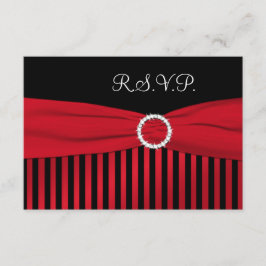 Cartão de Resposta Listrado Preto e Vermelho