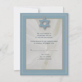 Cartão de resposta Mitzvah, Bar Elegante, em azul