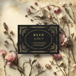 Cartão de Resposta Moderna Elegante Arte de Luxo D