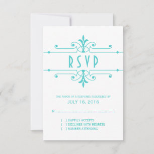 Cartão de Resposta Ornamental do Rico Aqua v2