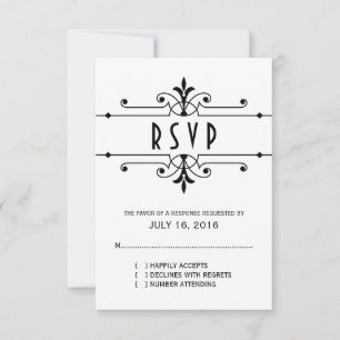 Cartão de Resposta Ornamental para Ricos Ebony v2