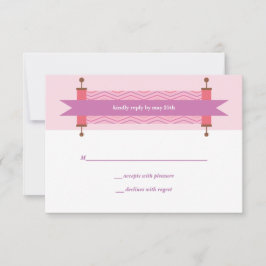 Cartão de Resposta para Bat Mitzvah Pink Chevron
