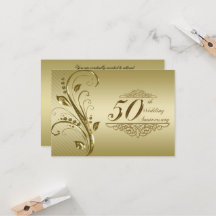 Cartão de Resposta para Bodas de Ouro 50º Aniversá