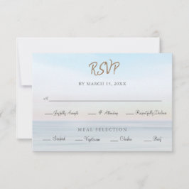 Cartão de Resposta para Casamento à Beira-Mar Pôr