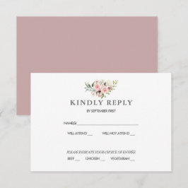 Cartão de Resposta para Casamento Blush Floral