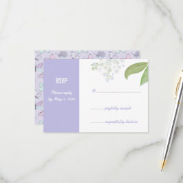 Cartão de Resposta para Casamento Borboletas & Flo