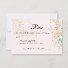 Cartão de Resposta para Casamento Botânico Flor Si