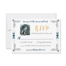 Cartão de Resposta para Casamento Celestial 'Amo V