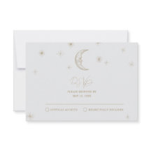 Cartão de Resposta para Casamento Celestial Estrel