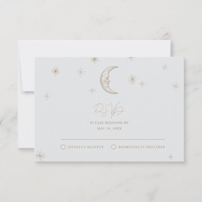 Cartão de Resposta para Casamento Celestial Estrel (Frente)