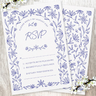 Cartão de Resposta para Casamento com Flor Silvest