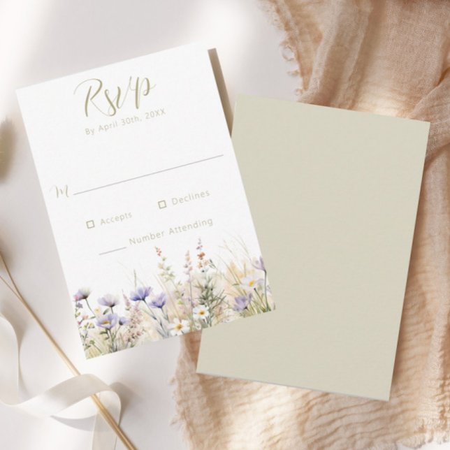 Cartão de Resposta para Casamento de Campo com Flo (Criador carregado)
