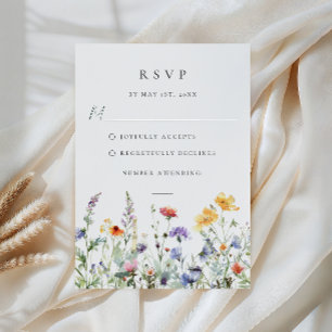 Cartão de Resposta para Casamento de Flor Silvestr