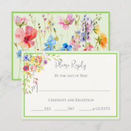 Cartão de Resposta para Casamento de Flores de Ver
