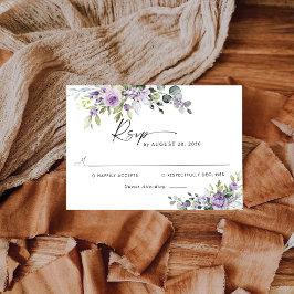 Cartão de Resposta para Casamento de Flores Violet
