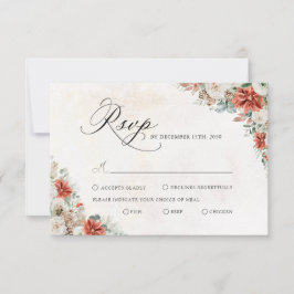 Cartão de Resposta para Casamento de Inverno