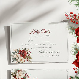 Cartão de Resposta para Casamento de Inverno com F