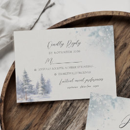 Cartão de Resposta para Casamento de Inverno com P