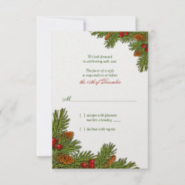 Cartão de Resposta para Casamento de Inverno Féria