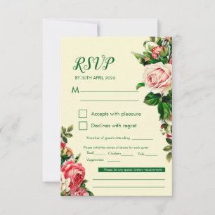 Cartão de Resposta para Casamento Floral Atemporal