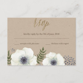 Cartão de Resposta para Casamento Flores Noturnas 