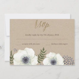Cartão de Resposta para Casamento Flores Noturnas