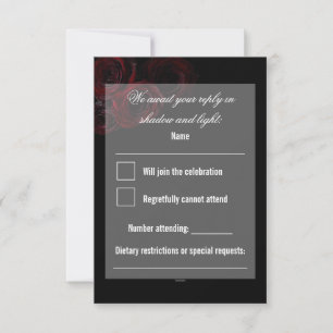 Cartão de Resposta para Casamento Gótico Românti