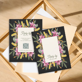 Cartão de Resposta para Casamento Moody Blush Lily