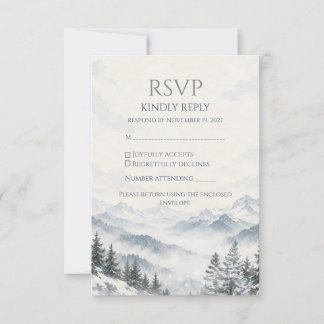 Cartão de Resposta para Casamento na Montanha Alpi