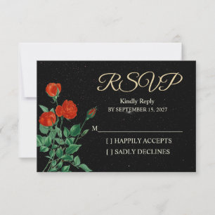 Cartão de Resposta para Casamento Noite Estrelada