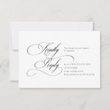 Cartão de Resposta para Casamento Preto