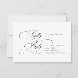 Cartão de Resposta para Casamento Preto