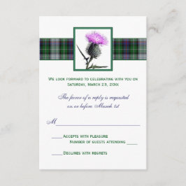 Cartão de Resposta para Casamento Purple Green Tar