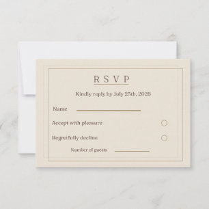 Cartão de Resposta para Casamento Quadro Dourado  