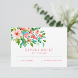 Cartão de resposta para casamento tropical