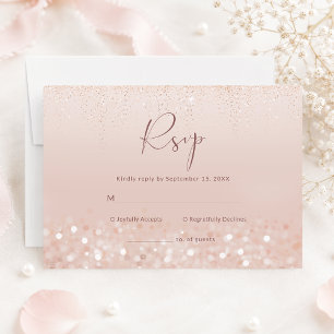 Cartão de Resposta para Chá de Bebê em Rose Gold G