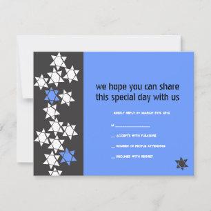 Cartão de Resposta para Convite de Bar/Bat Mitzvah