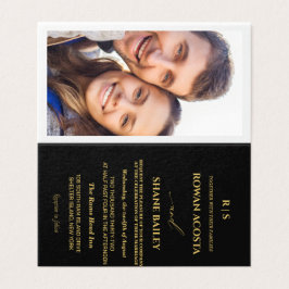 Cartão de Resposta para Convite de Casamento Preto
