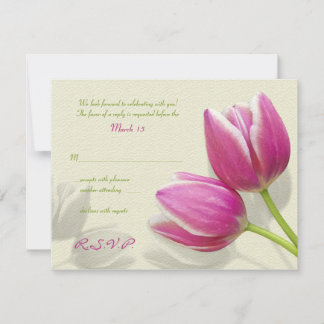 Cartão de Resposta para Convite de Casamento Tulip